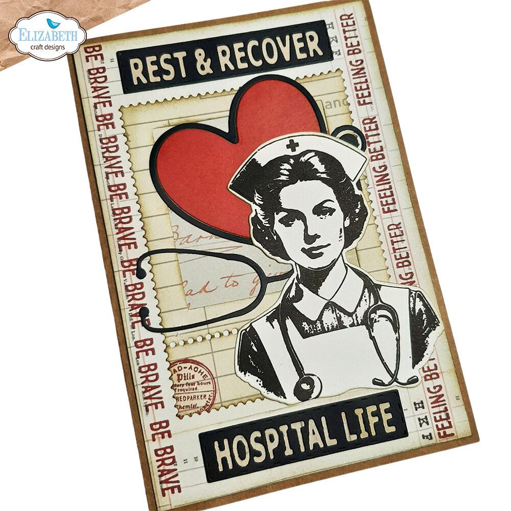 Elizabeth Craft Designs Florence Stamp and Die set csd354 hospital life
