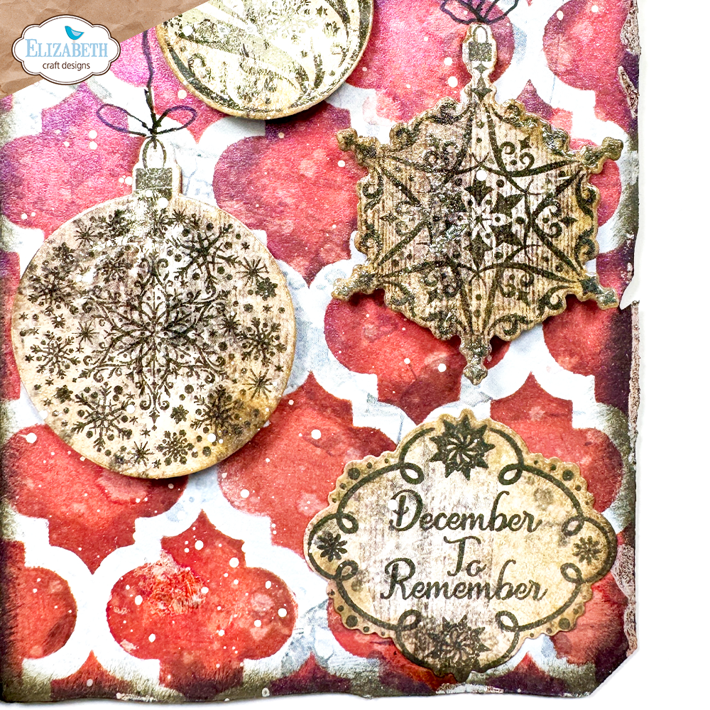 Elizabeth Craft Designs December Romance Stamp and Die Set csd368 baubles