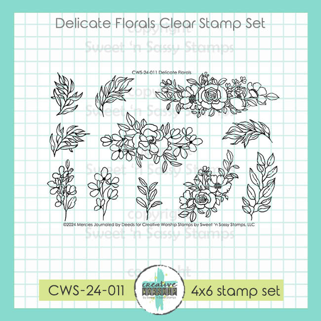 Sweet 'N Sassy Delicate Florals Clear Stamps cws-24-011