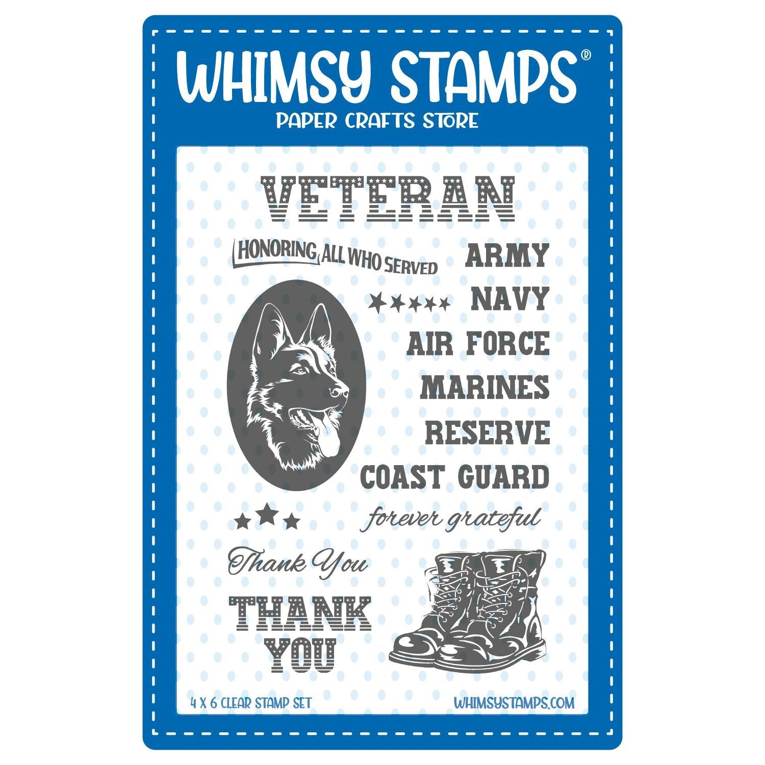 Whimsy Stamps Military Honoring All Clear Stamps CWSD447