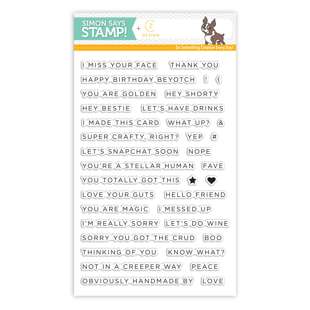 CZ Design Clear Stamps SIMPLE SENTIMENTS No. 1 CZ01