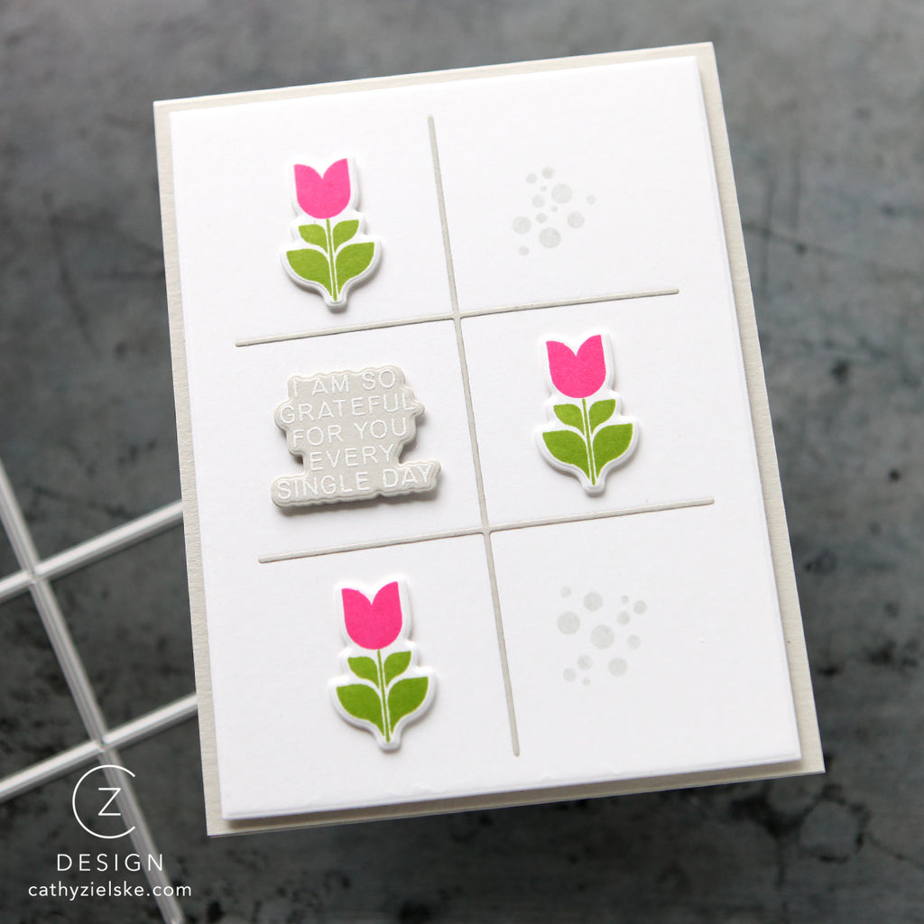 CZ Design Stamps and Dies A2 Grid Basics Bundle set1065ag Grateful Card | color-code:ALT02