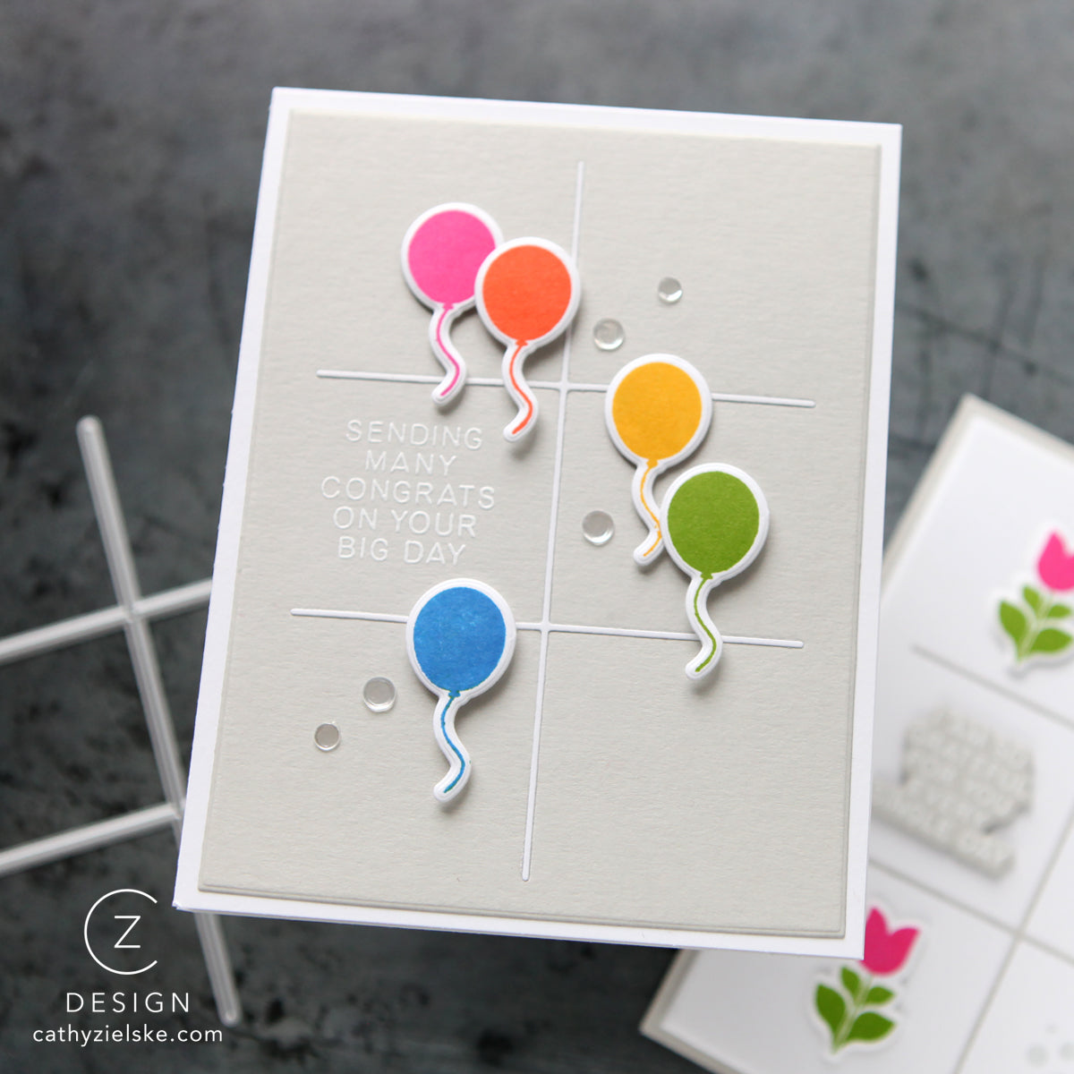 CZ Design Stamps and Dies A2 Grid Basics Bundle set1065ag Birthday Card | color-code:ALT03