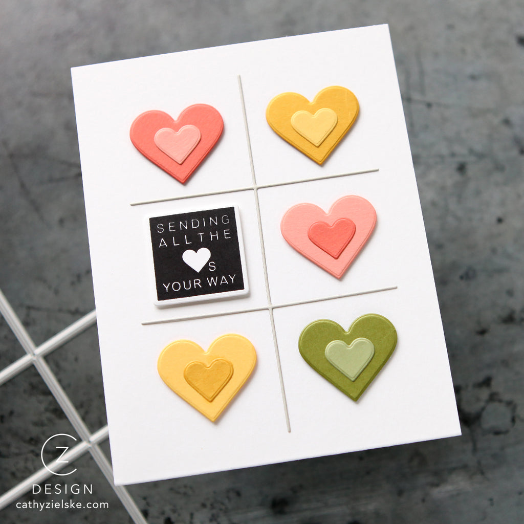 CZ Design Stamps and Dies A2 Grid Basics Bundle set1065ag Love Card | color-code:ALT04