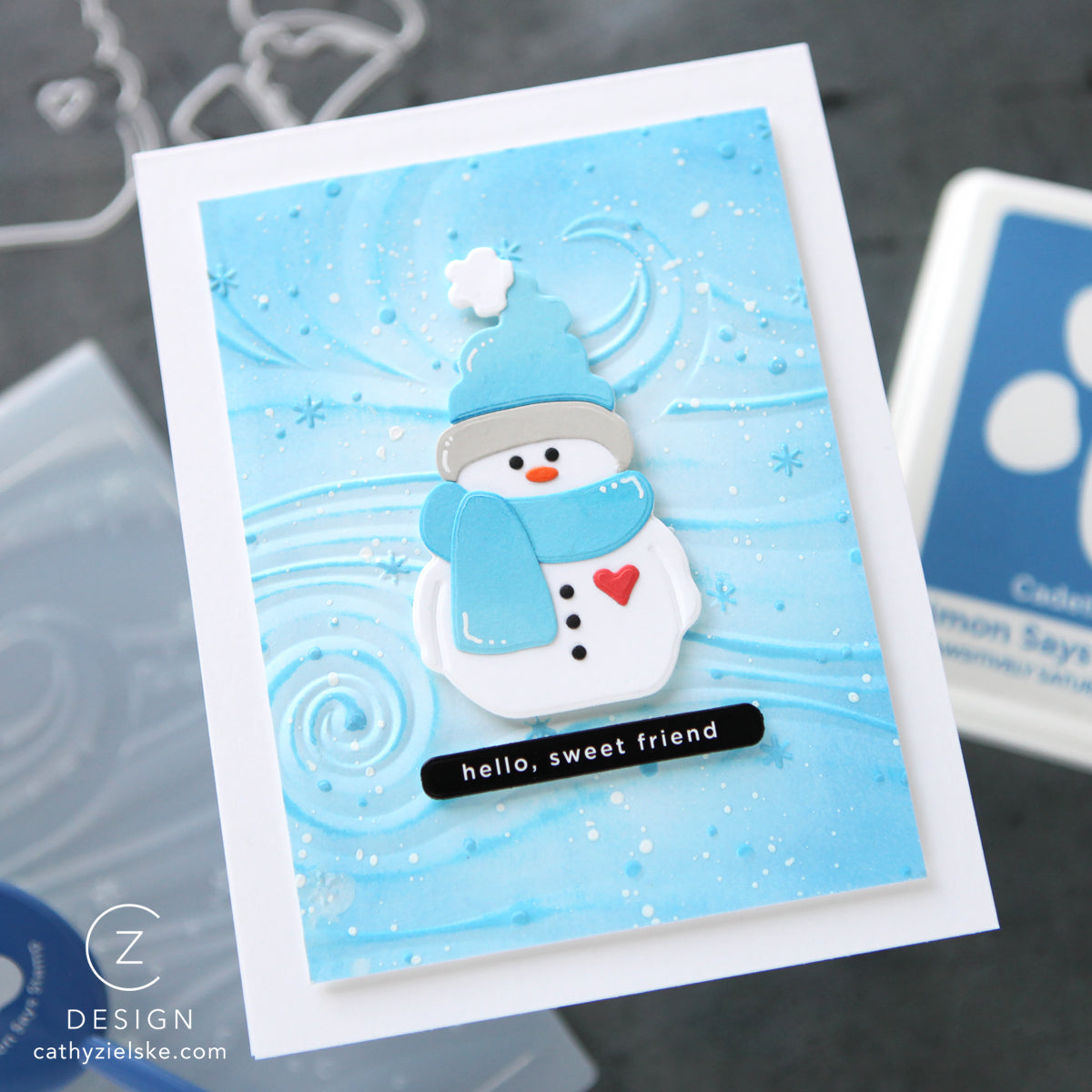 Simon Says Stamp Embossing Folder Swirling Snowbreeze sf564 Heart to Heart