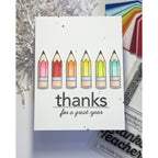 CZ Design Best Teacher Ever Wafer Dies czd302c Every Happiness Karen Downs Rainbow Pencils Card