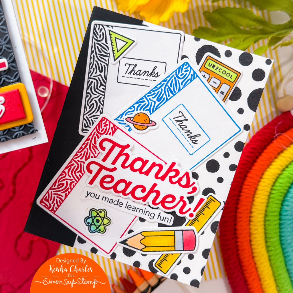 CZ Design Best Teacher Ever Wafer Dies czd302c Every Happiness Keisha Charles Thanks for the Fun Card