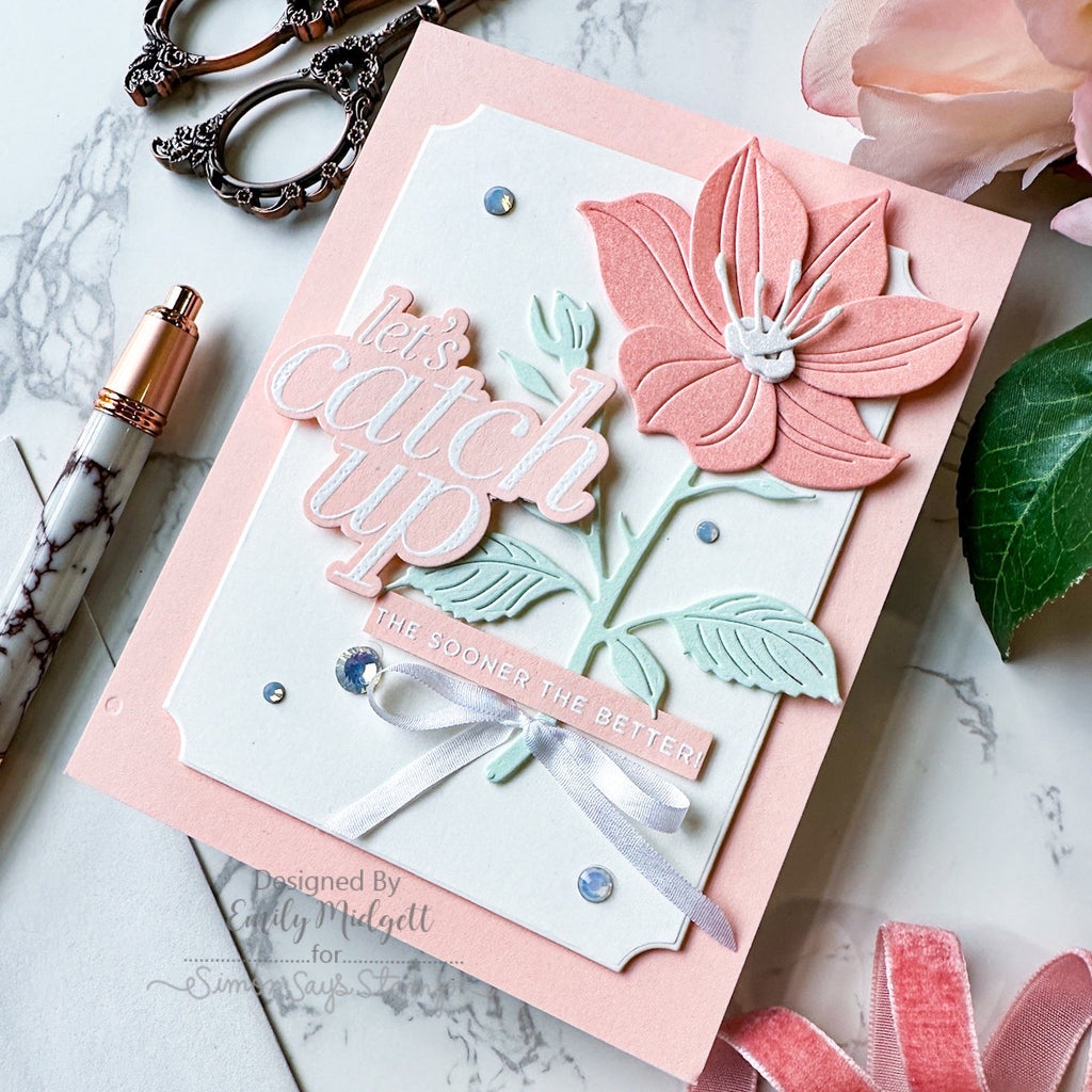 CZ Design Classic Friendship Wafer Dies czd291c Always There Peach Let's Catch Up Card Emily Midgett