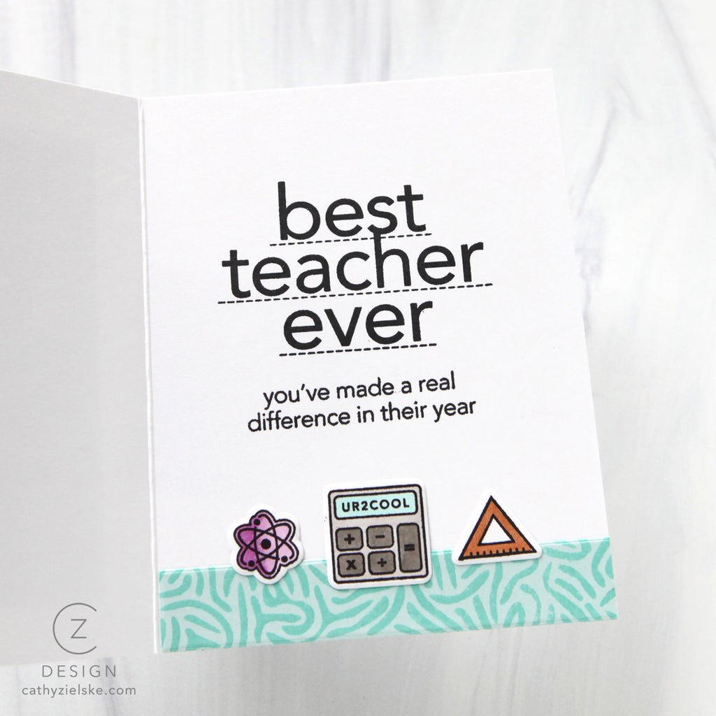 CZ Design Clear Stamps Best Teacher Ever cz295c Every Happiness Cathy Zielske Card Interior