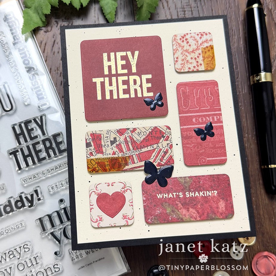 CZ Design Clear Stamps Classic Friendship cz294c Always Hey There Card Janet Katz