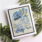 CZ Design Clear Stamps Classic Friendship cz294c Always There Blue Floral Friend Card Pam Sparks