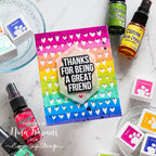 CZ Design Clear Stamps Classic Friendship cz294c Always There Rainbow Hearts Friend Card Nina-Marie Trapani