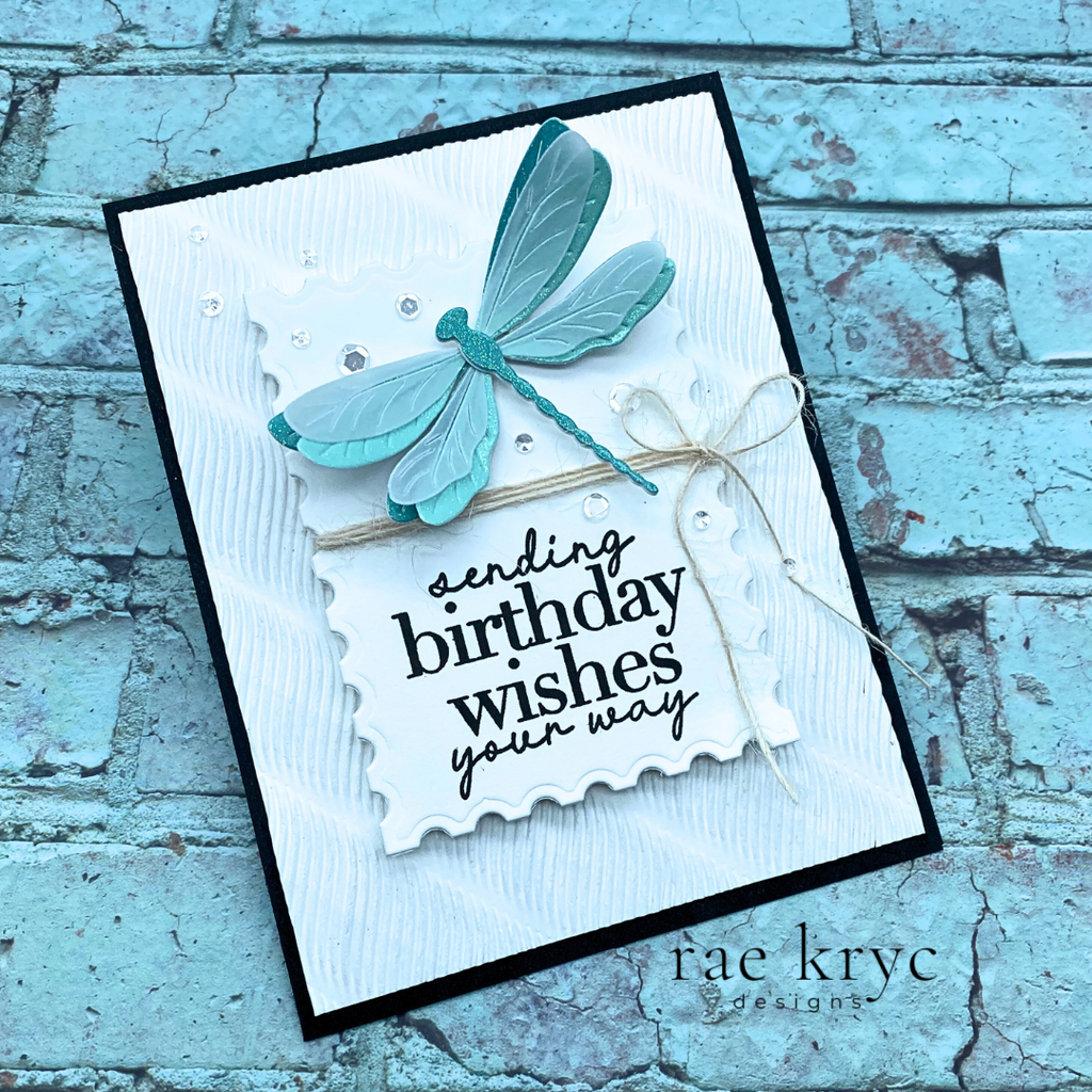 CZ Design Clear Stamps Inside Greetings Birthday cz291c STAMPtember Dragonfly BIrthday Card Rae Kryc