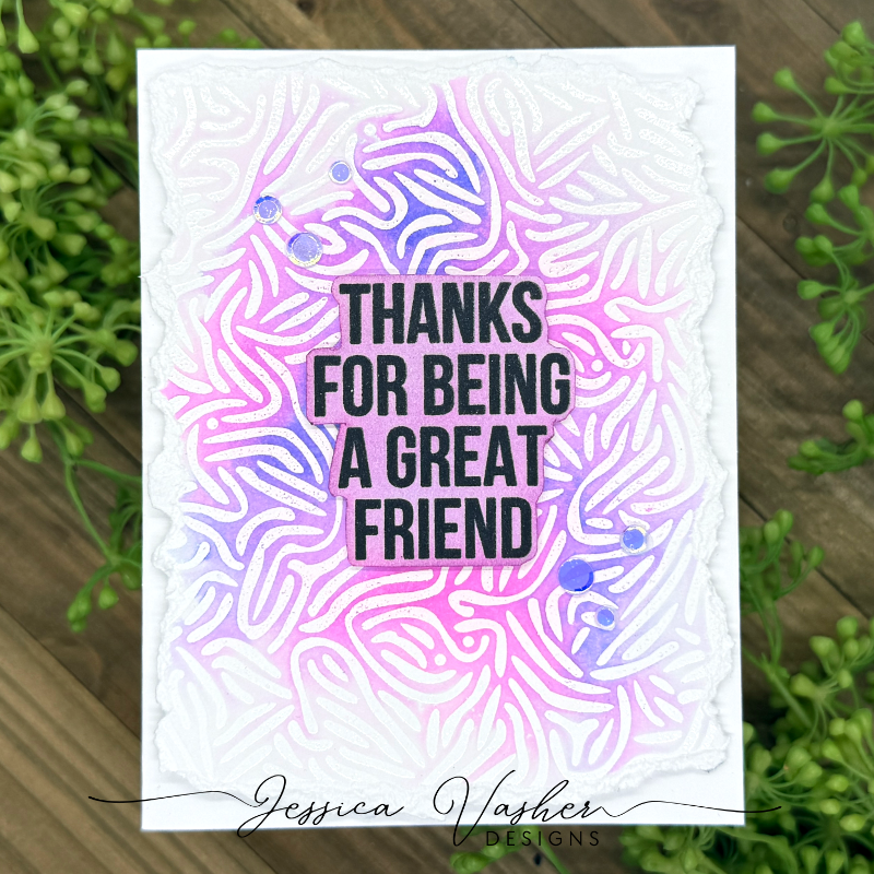 CZ Design Clear Stamps Mod Composition cz71 Always There Thanks Friend Card Jessica Vasher