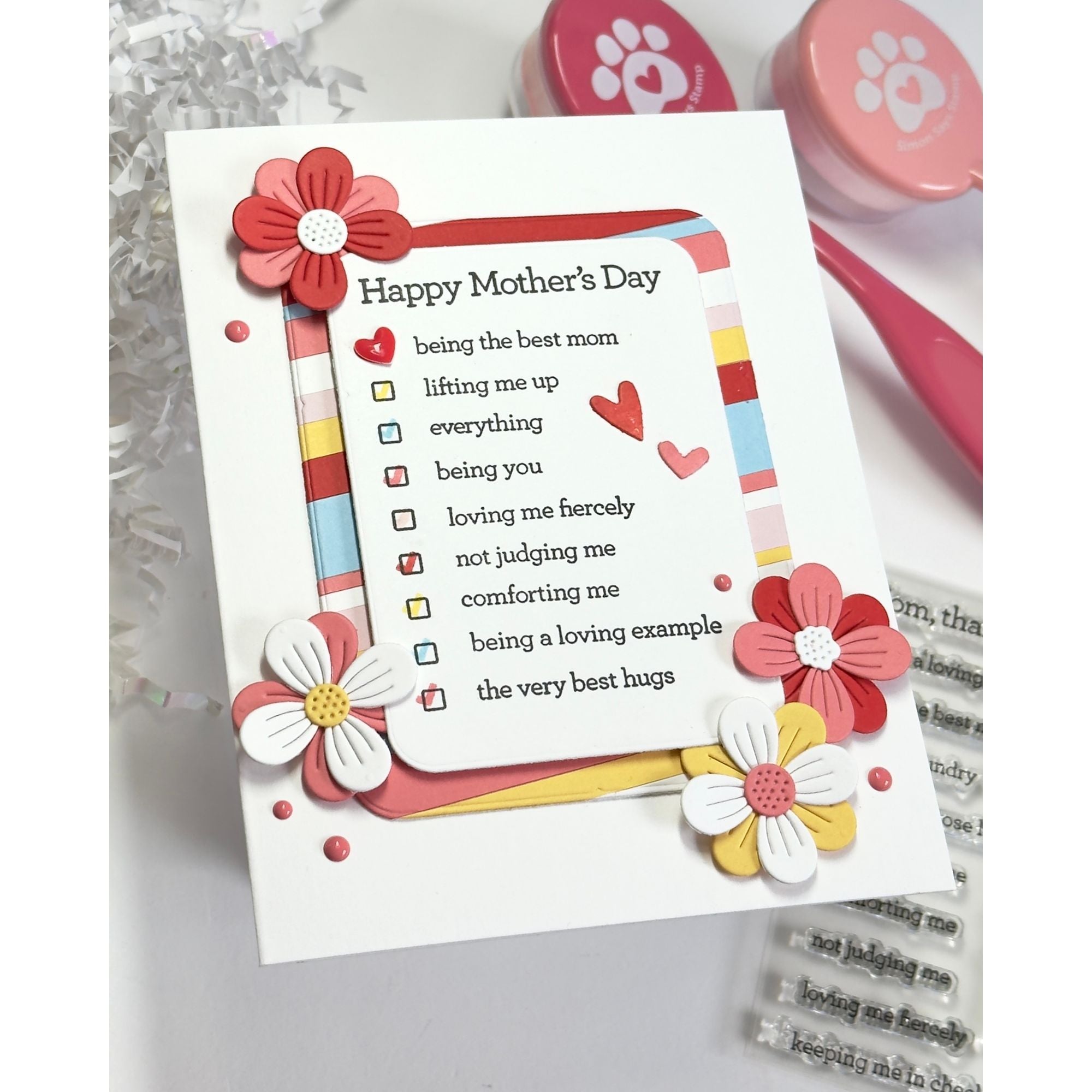 CZ Design Clear Stamps Noted Mother's Day cz70c In My Heart Mother's Day List Card
