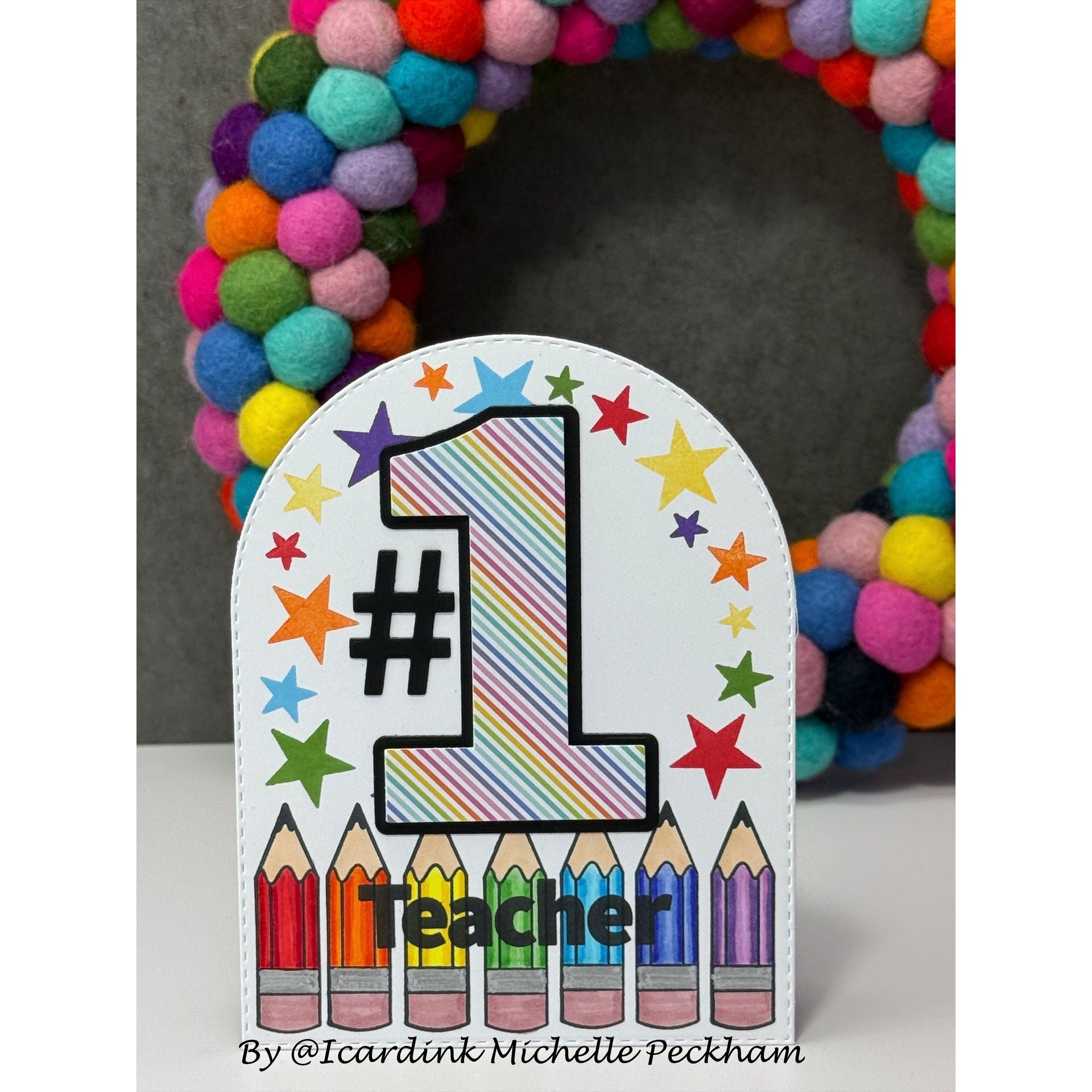 CZ Design Clear Stamps Number 1 Words cz3106c Every Happiness Michelle Peckham Number One Teacher Card