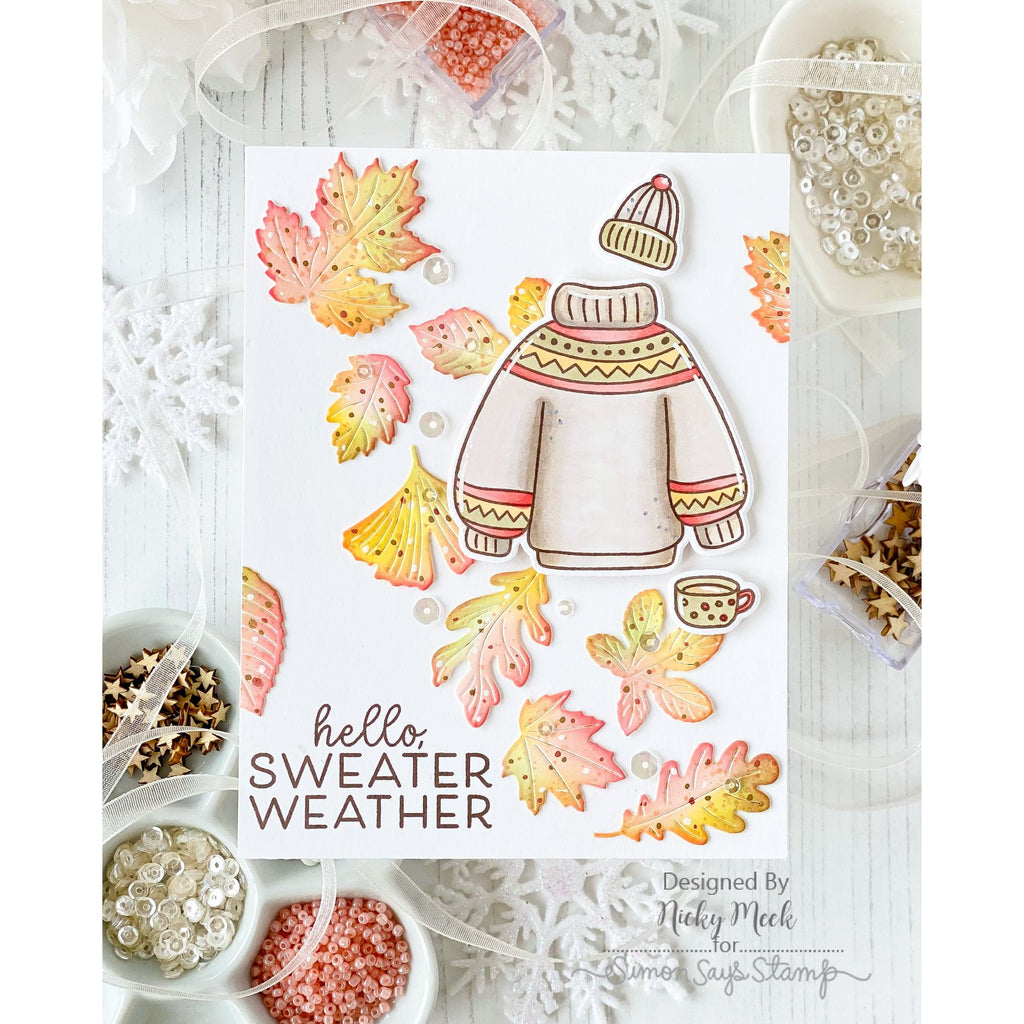 CZ Design Clear Stamps Sweater Weather cz73c Nicky Meek Cozy Fall Card