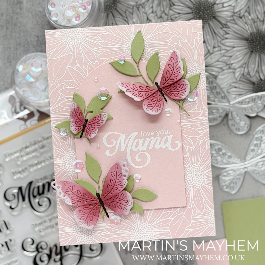 CZ Design Clear Stamps Thanks Mom cz3104c In My Heart Butterfly Mama Card | color-code:ALT03