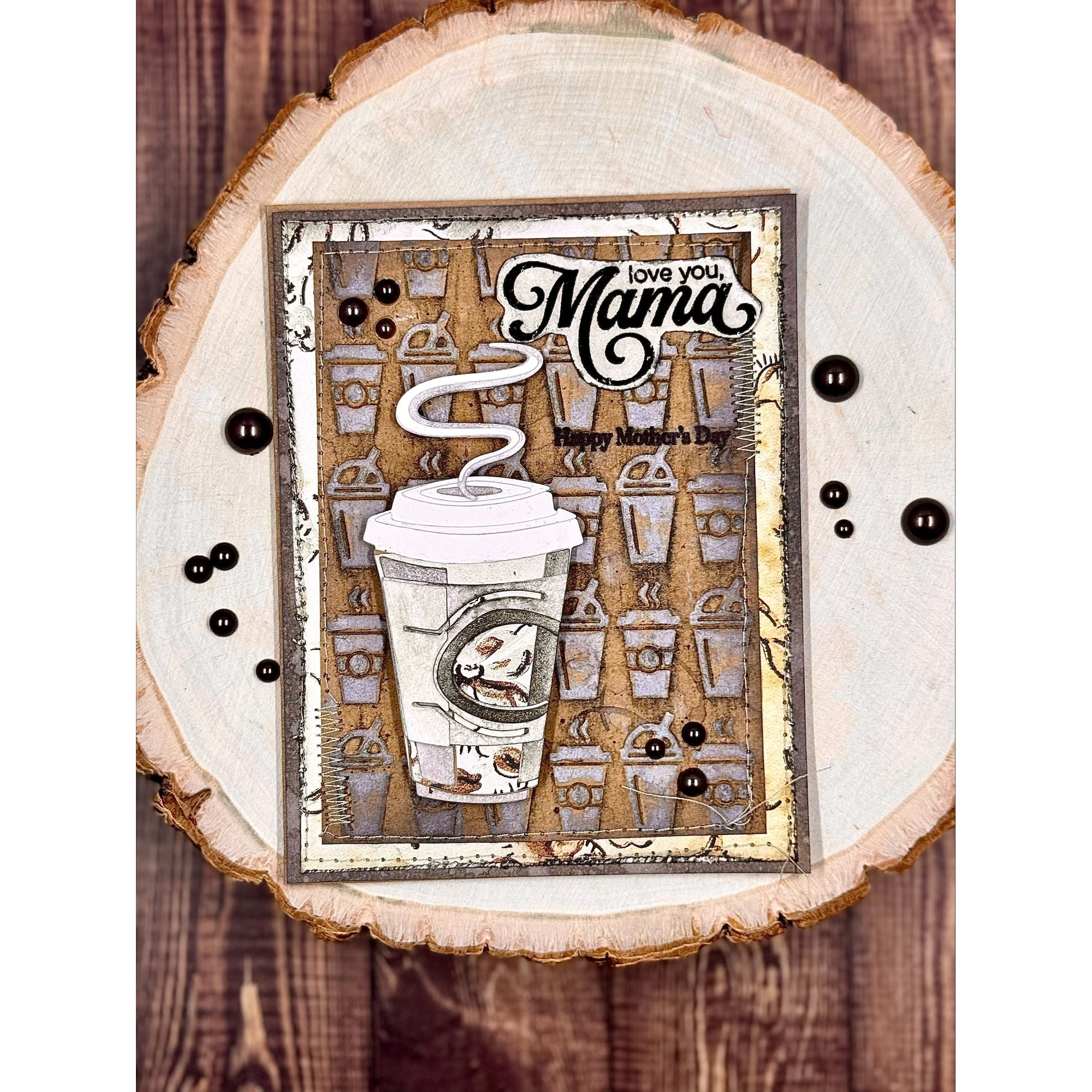 CZ Design Clear Stamps Thanks Mom cz3104c In My Heart Coffee Lover Mom Card
