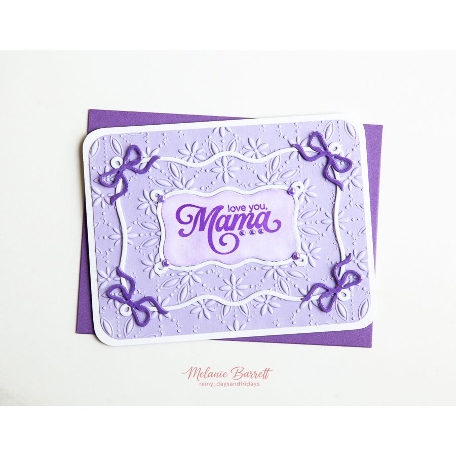CZ Design Clear Stamps Thanks Mom cz3104c In My Heart Lavender Mother's Day Card