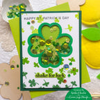 CZ Design Clover Shaker Sentiments Wafer Dies czd294c St. Patrick's Day Shaker Card