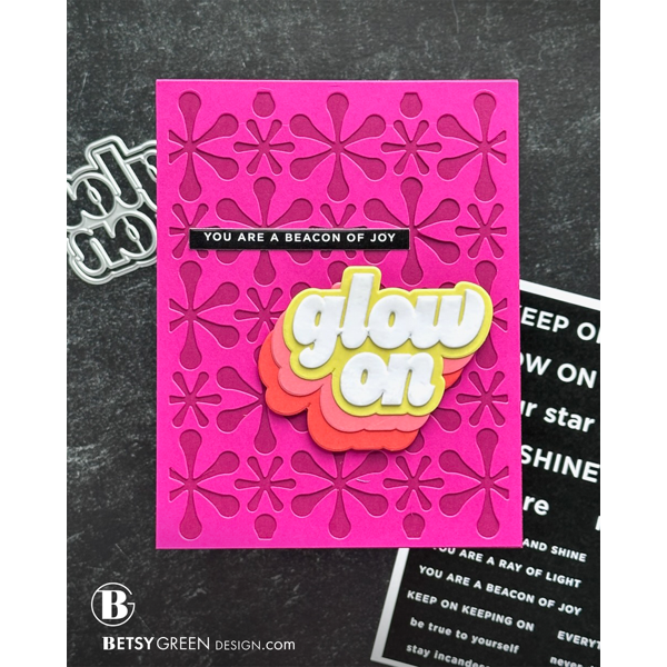 CZ Design EZ Strips Reverse Glow On czez018 Shine On Bright Pink Glow Card Betsy Green