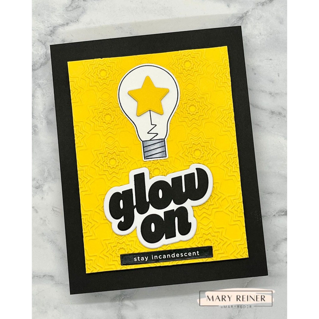 CZ Design Glow On Wafer Dies czd310c Shine On Hello Lightbulb Friend Card Mary Rainer