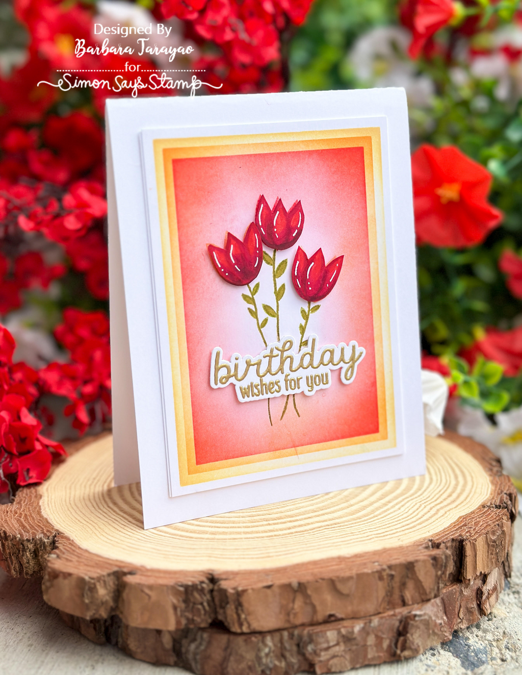 CZ Design I Want it All Stamptember 2026 Release set1362wa Birthday Card Red Flowers