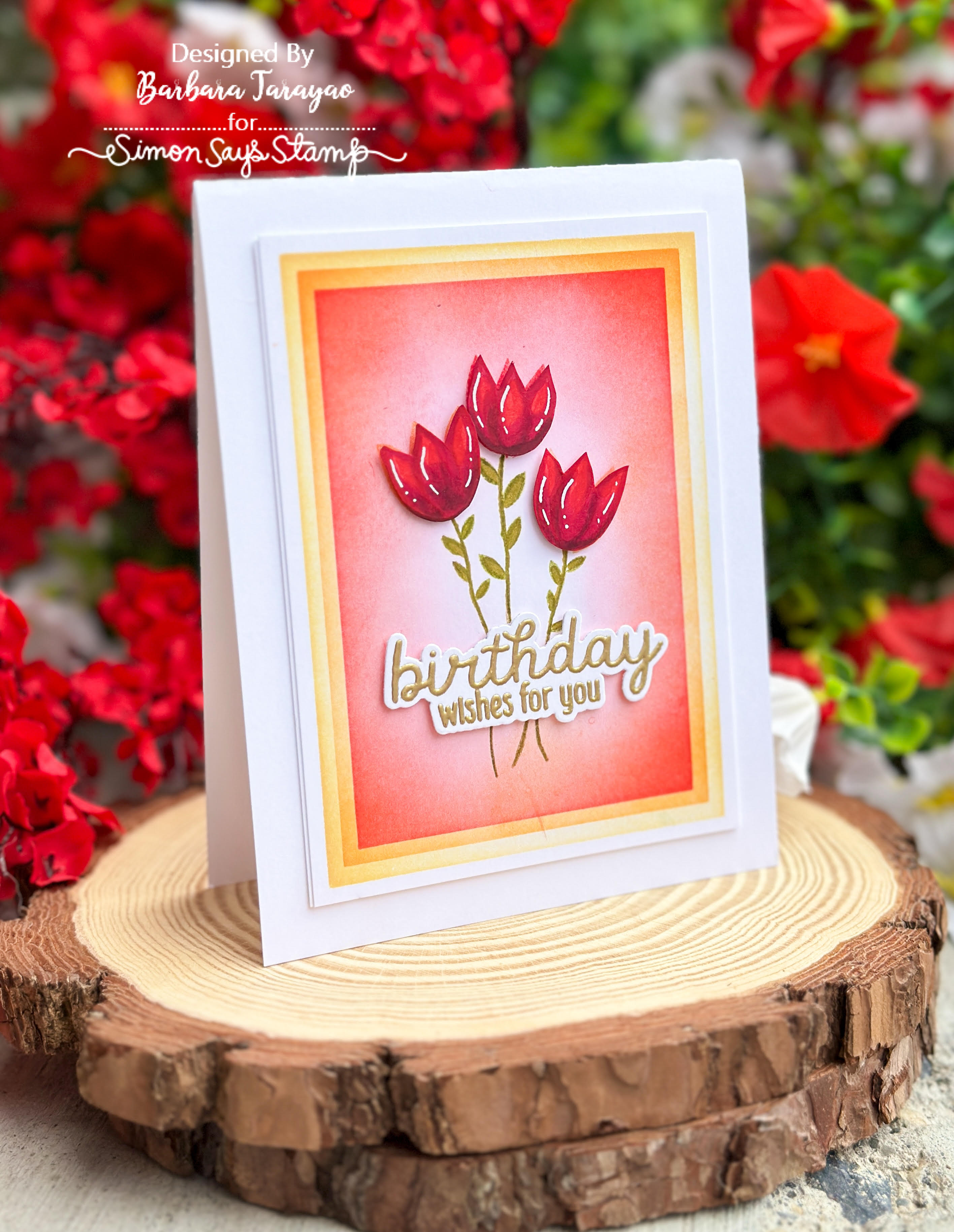 CZ Design I Want it All Stamptember 2026 Release set1362wa Birthday Card Red Flowers