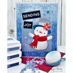 CZ Design Reverse Very Merry XL EZ Strips czez022 Sending Cheer Maggie Haas Sending Joy Snowman with Red Scarf Card