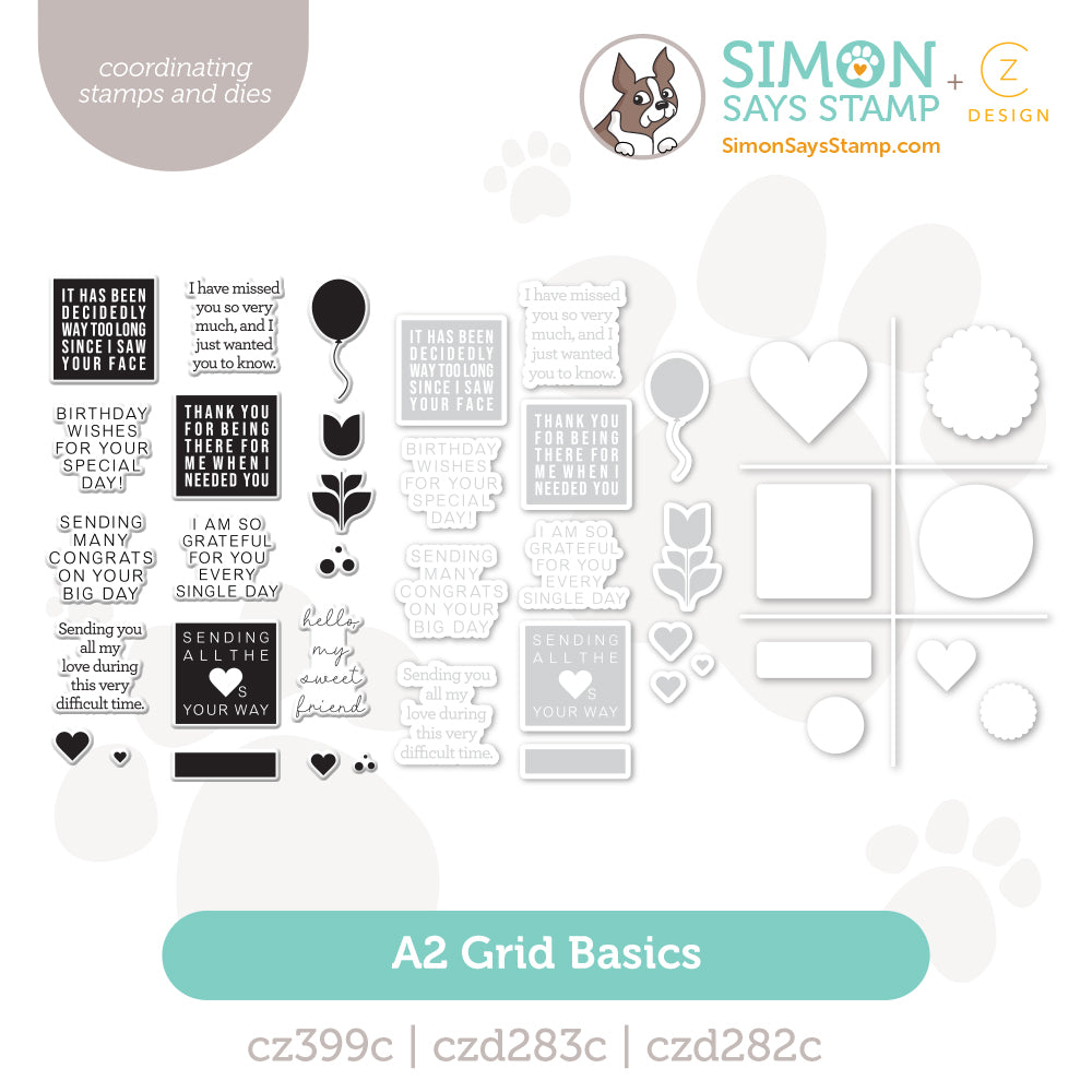 CZ Design Stamps and Dies A2 Grid Basics Bundle set1065ag
