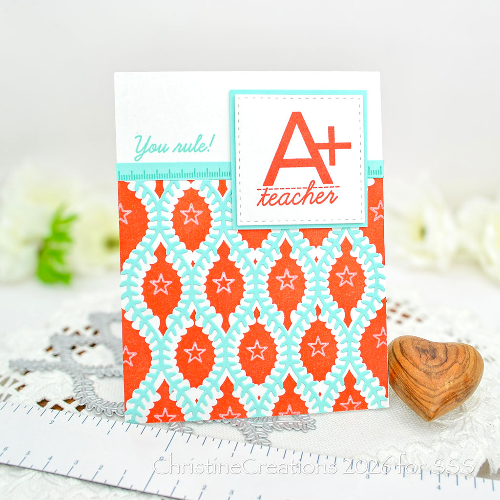 CZ Design Stamps and Dies Best Teacher Ever set1305bt Every Happiness Christine Okken A+ Card
