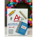 CZ Design Stamps and Dies Best Teacher Ever set1305bt Every Happiness Michelle Peckham A+ Teacher Card