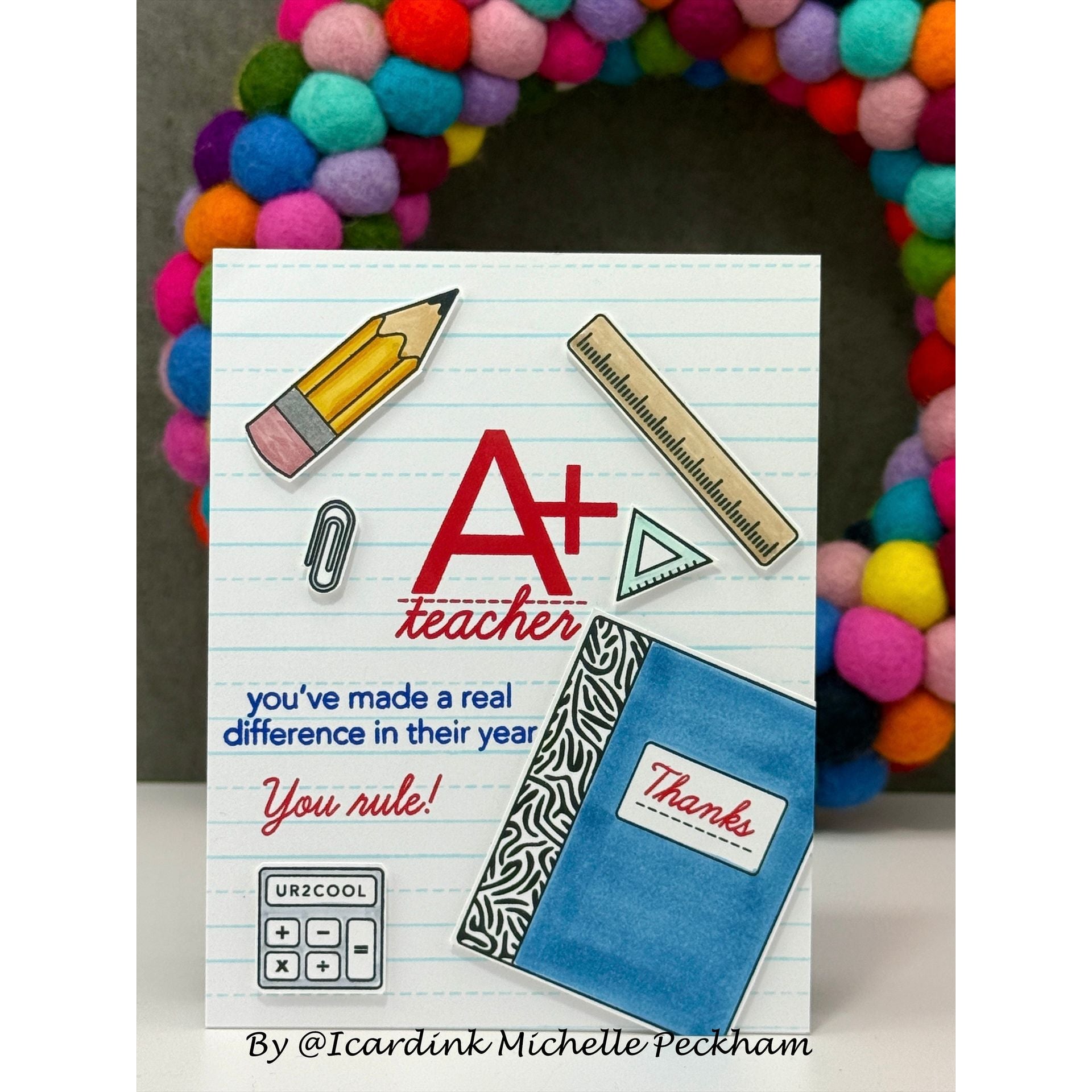 CZ Design Stamps and Dies Best Teacher Ever set1305bt Every Happiness Michelle Peckham A+ Teacher Card