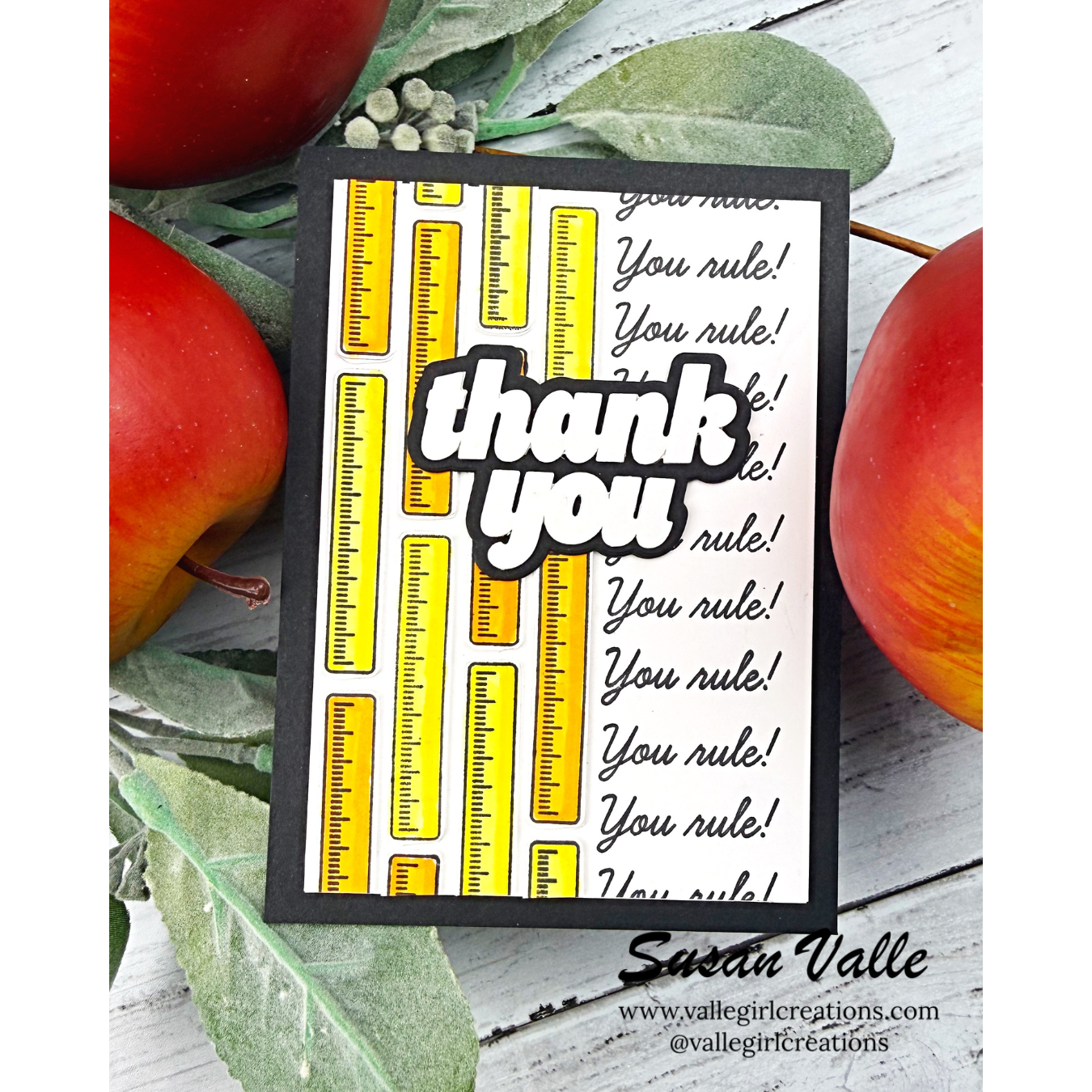 CZ Design Stamps and Dies Best Teacher Ever set1305bt Every Happiness Susan Valle Rulers Thank You Card