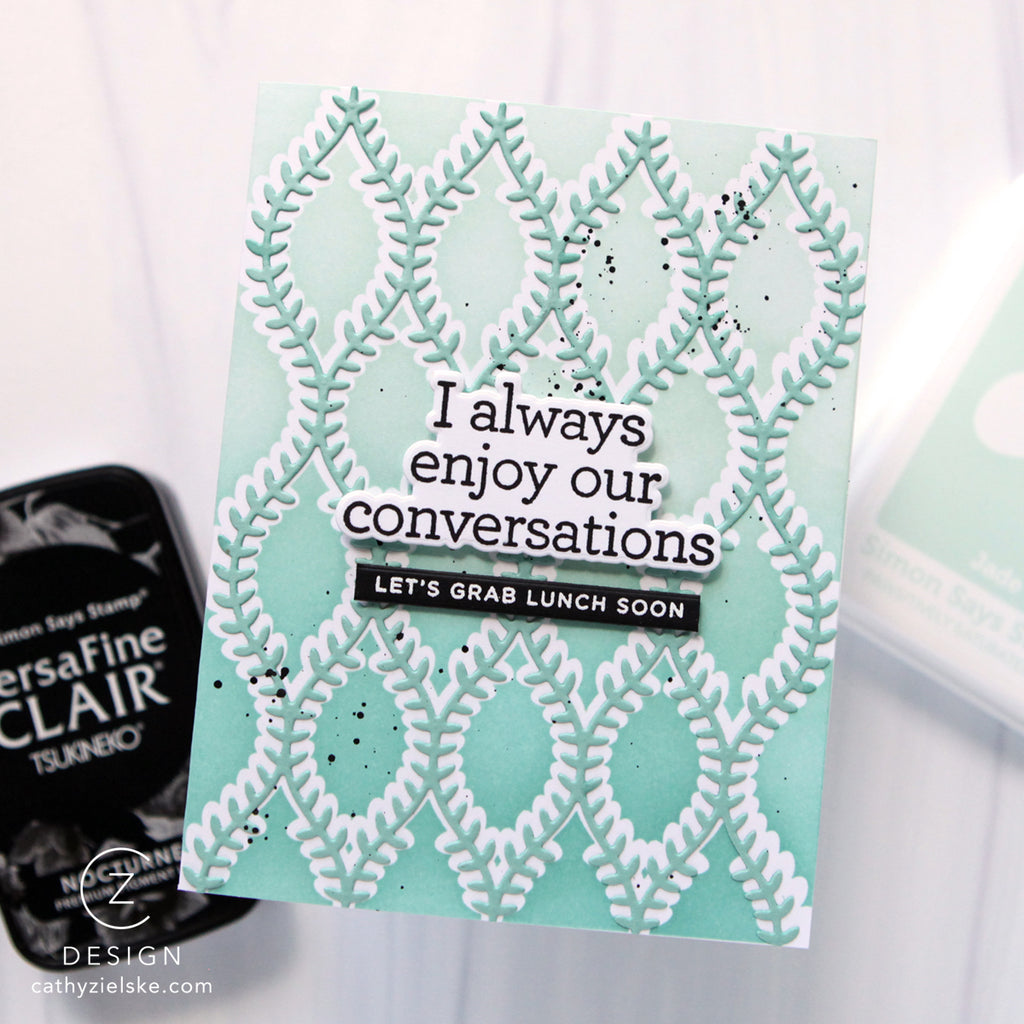 CZ Design Stamps and Dies Classic Friendship set1230cf Always There Let's Grab Lunch Card Cathy Zielske