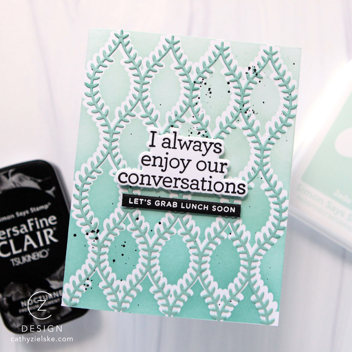 CZ Design Stamps and Dies Classic Friendship set1230cf Always There Let's Grab Lunch Card Cathy Zielske