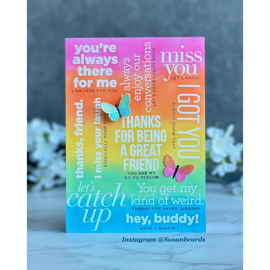 CZ Design Stamps and Dies Classic Friendship set1230cf Always There Rainbow Friend Card Susan Babcock