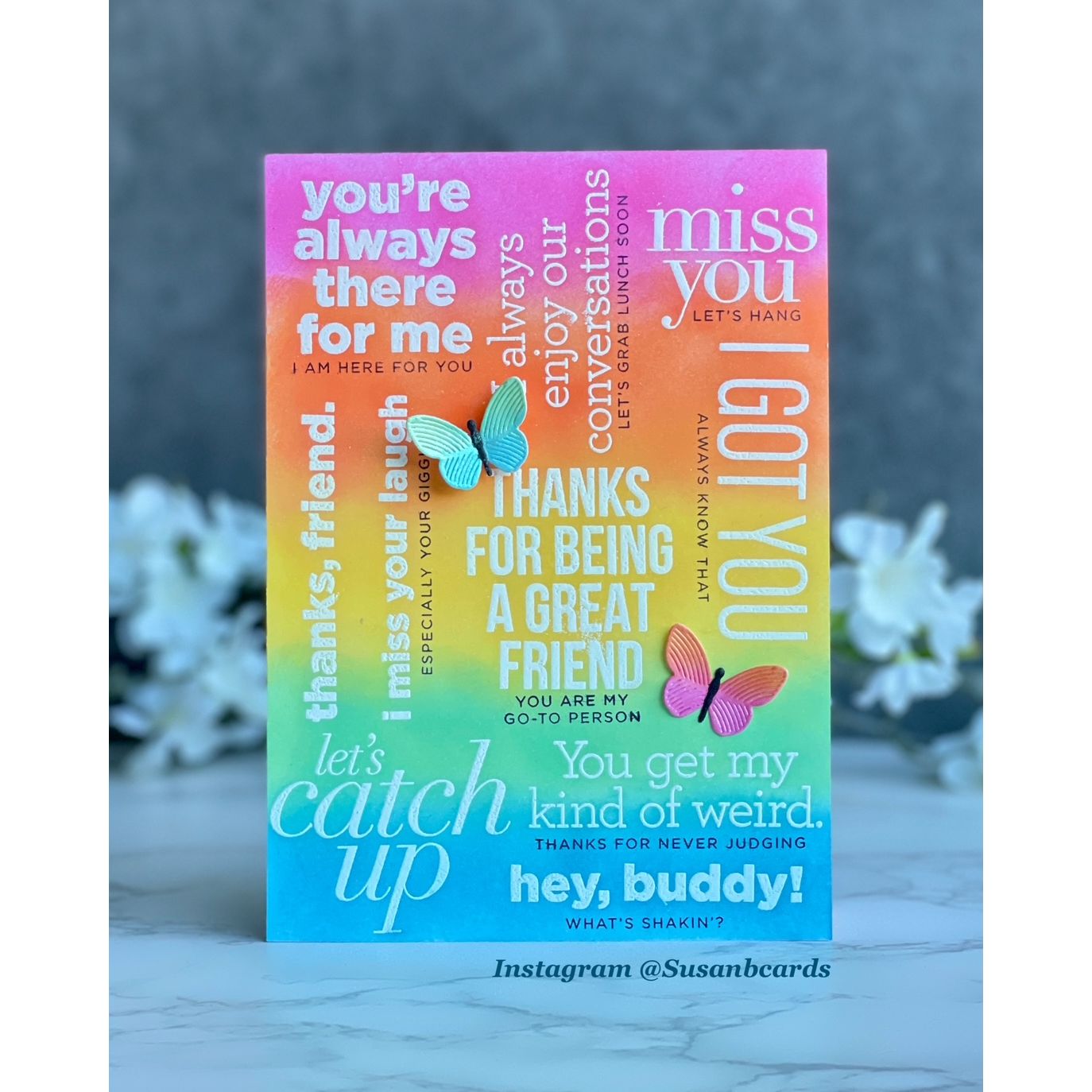 CZ Design Stamps and Dies Classic Friendship set1230cf Always There Rainbow Friend Card Susan Babcock
