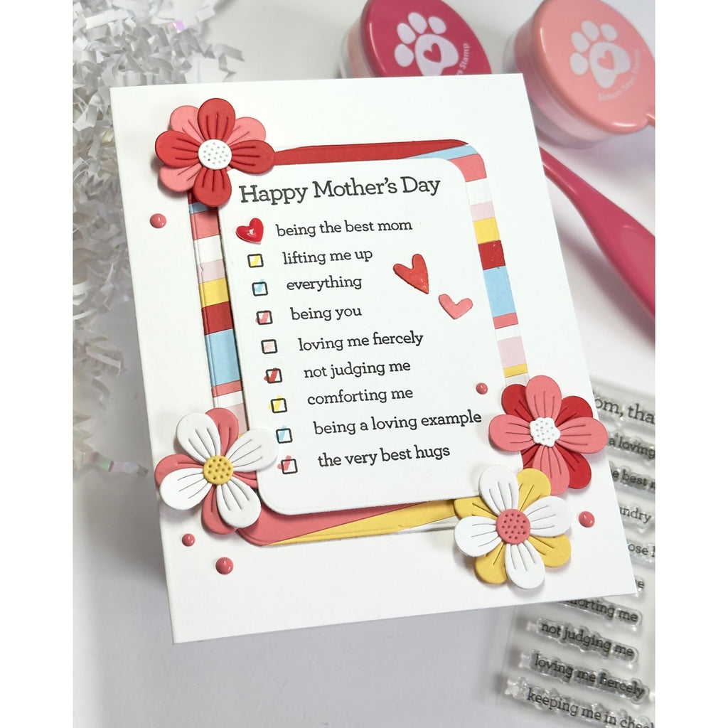 CZ Design Stamps and Dies Noted Mother's Day set1203nm In My Heart Best Mom List Card
