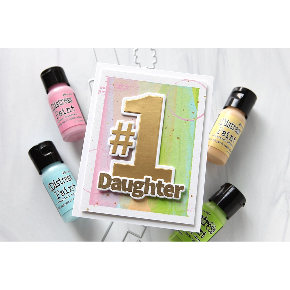 CZ Design Stamps and Dies Number 1 Words Bundle set1309no Every Happiness Cathy Zielske Painterly Daughter Card | color-code:ALT02