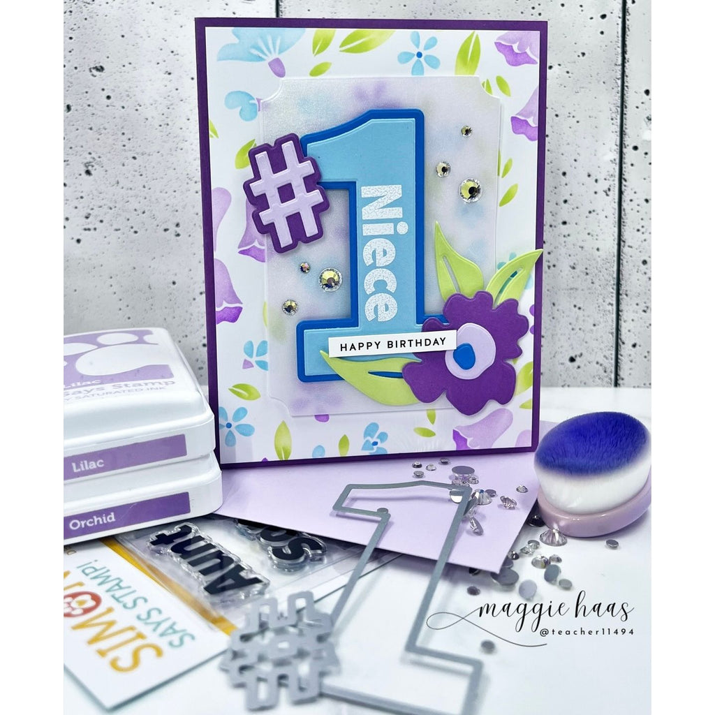 CZ Design Stamps and Dies Number 1 Words Bundle set1309no Every Happiness Maggie Haas #1 Niece Card