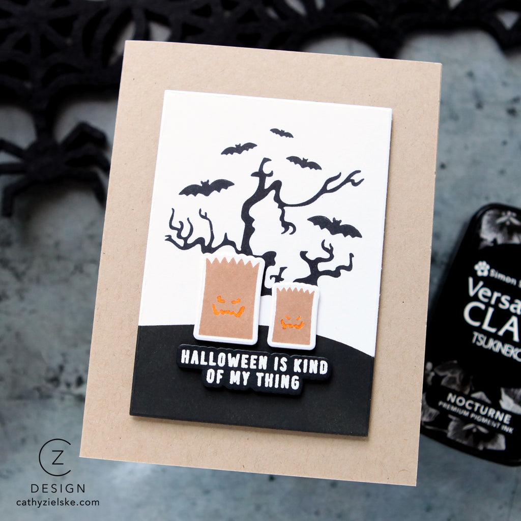 CZ Design Stamps and Dies Oh My Goth set1366og Cathy Zielske Halloween Card
