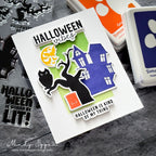 CZ Design Stamps and Dies Oh My Goth set1366og Halloween Card purple house
