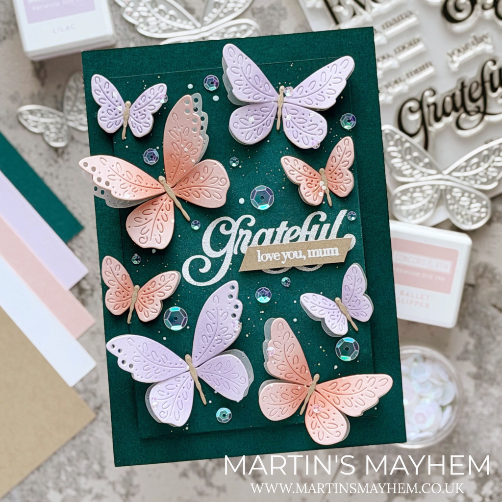 CZ Design Stamps and Dies Thanks Mom set1202tm In My Heart Grateful Butterflies Card | color-code:ALT01
