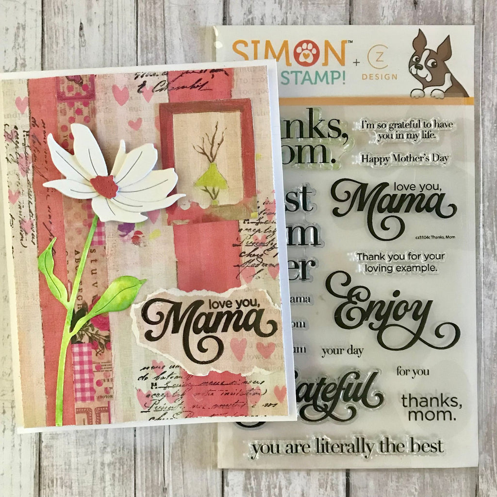 CZ Design Stamps and Dies Thanks Mom set1202tm In My Heart Love You, Mama Card