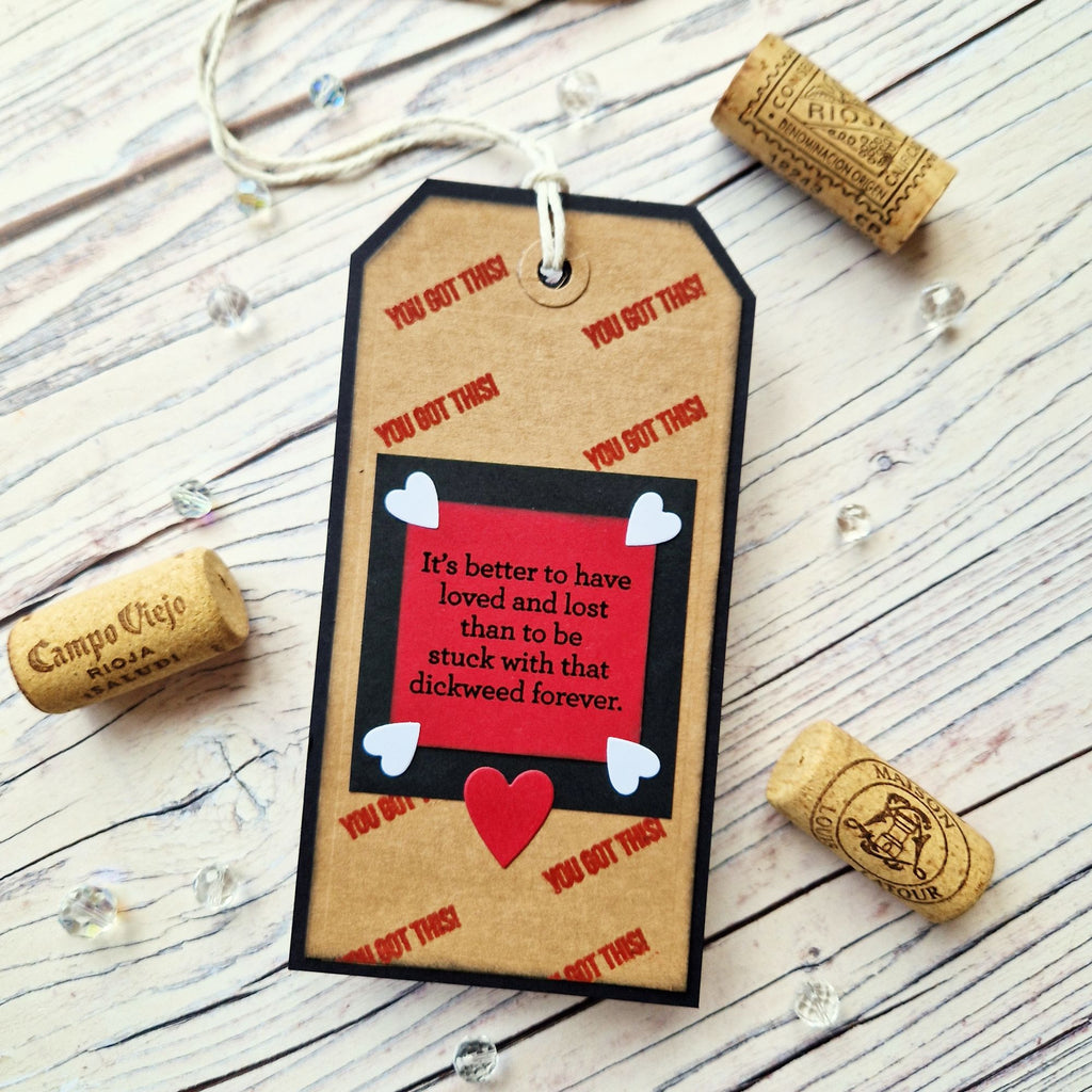 CZ Design Stamps and Dies The Divorce Upside set1270du Shine On Funny Divorce Wine Tag Jane Tyrell
