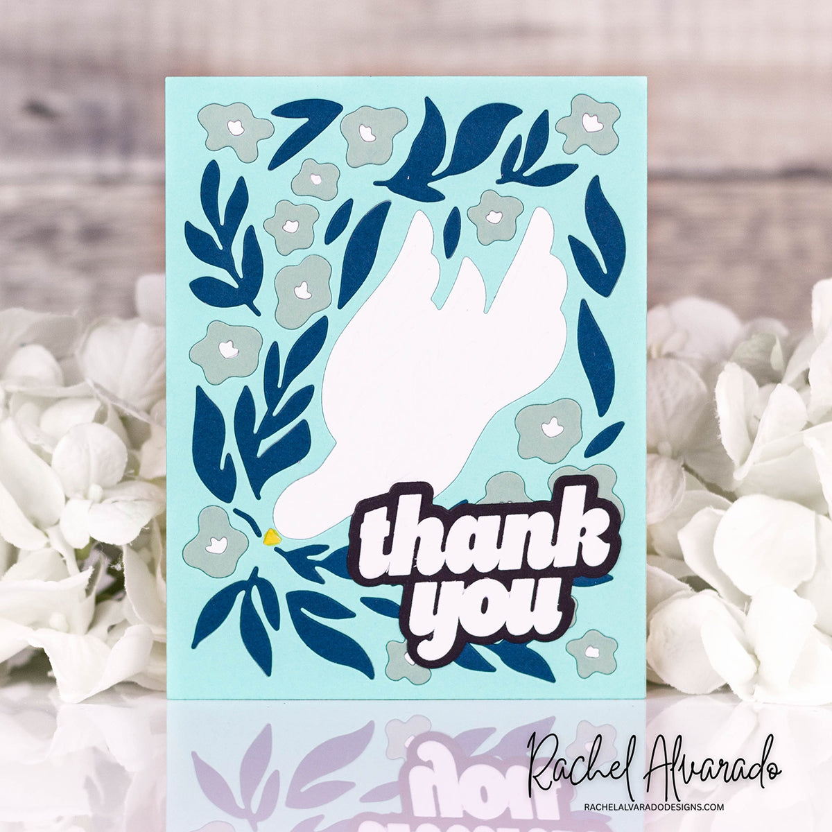 CZ Design Thank You Wafer Dies czd299 In My Heart Rachel Alvarado Thank You Card