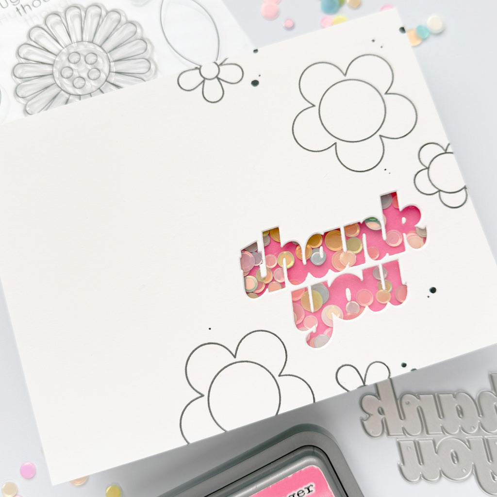 CZ Design Thank You Wafer Dies czd299 In My Heart Thank You Shaker Card 