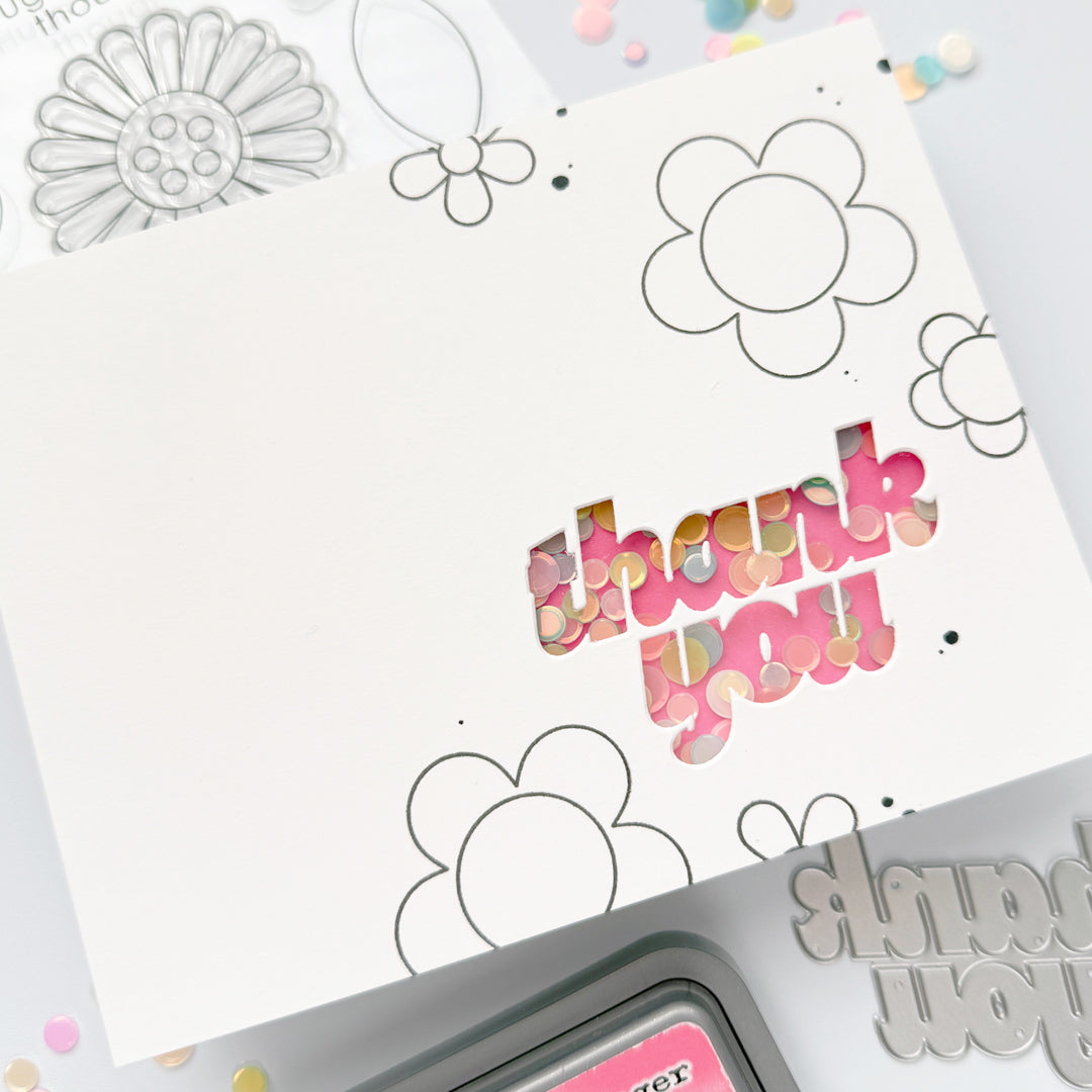 CZ Design Thank You Wafer Dies czd299 In My Heart Thank You Shaker Card 